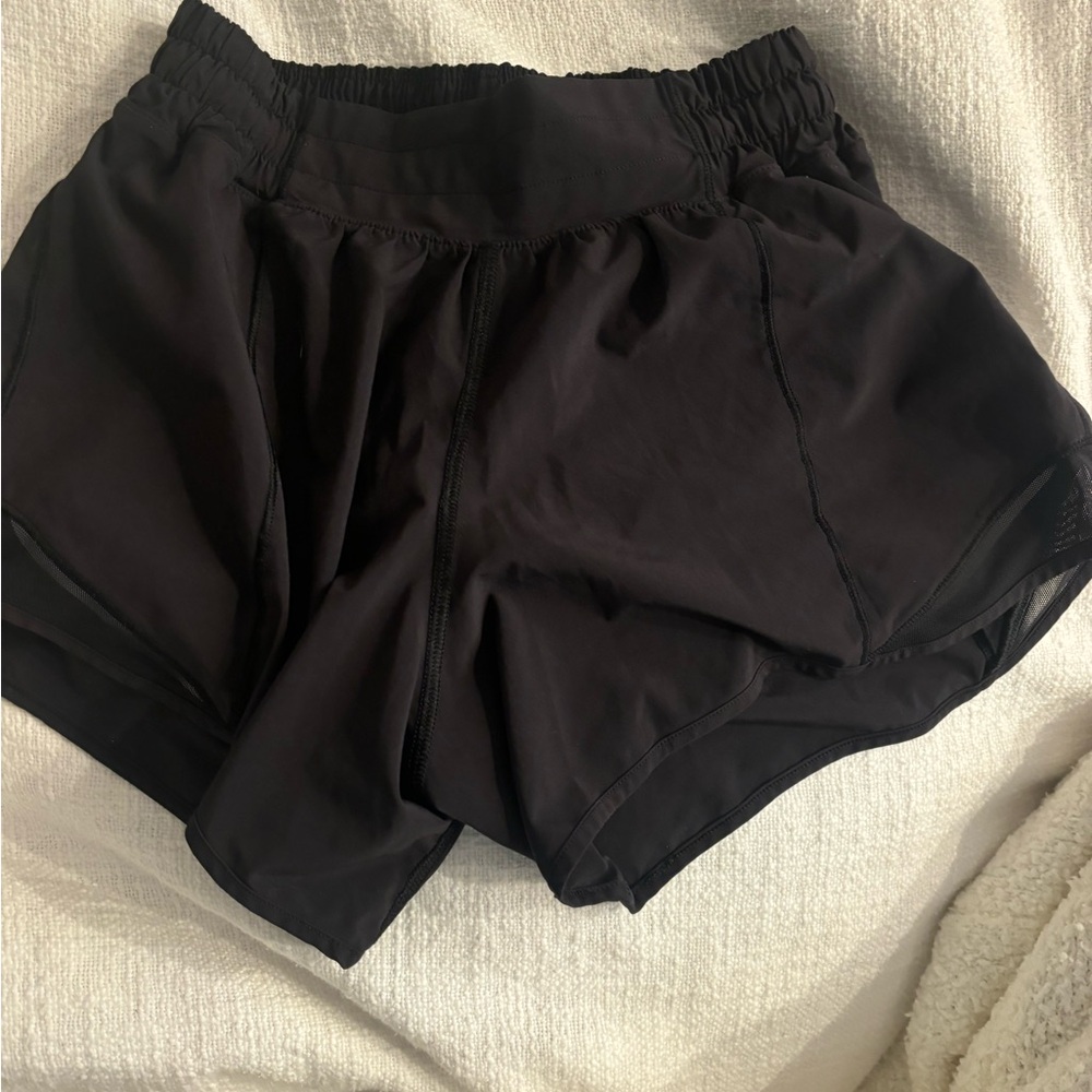 Lululemon black hotty hot 4 inch Athletic Shorts